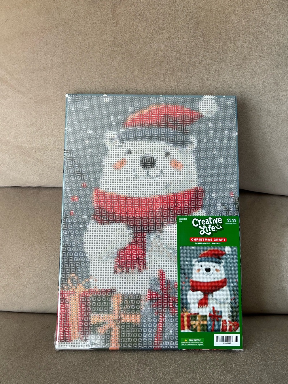 Creative Co. Christmas Polar Bear Diamond Art - Red Scarf